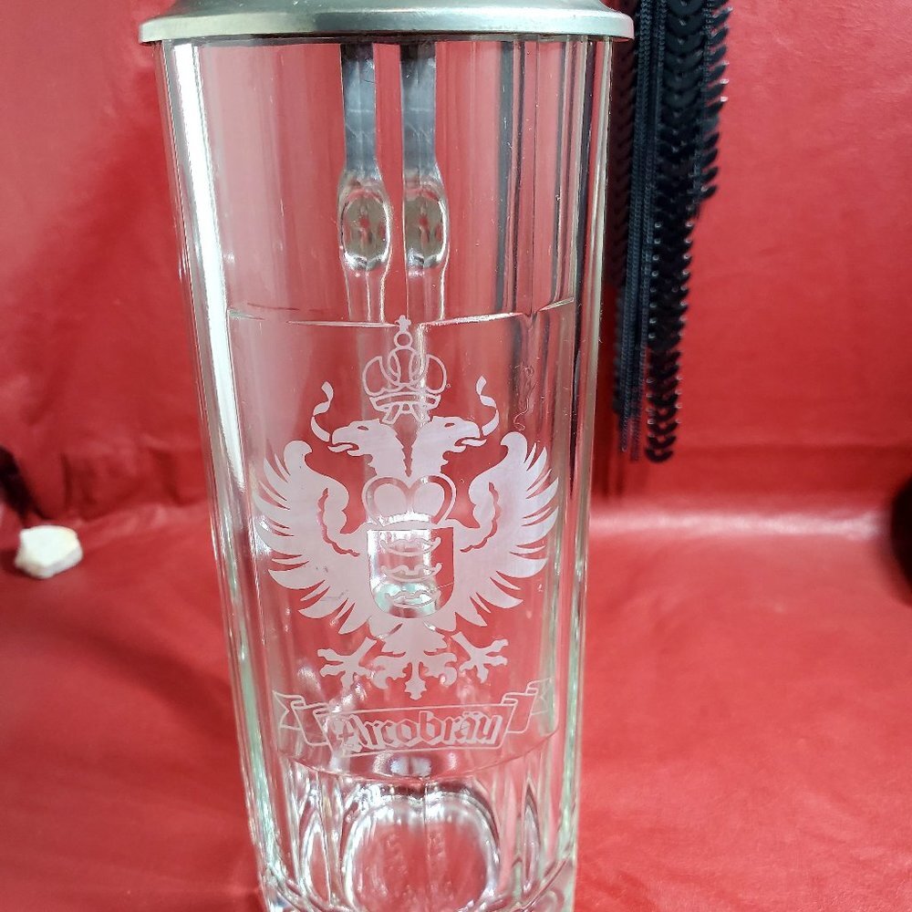 Arcobrau 0.5 L Crystal German Beer Stein with Pewt